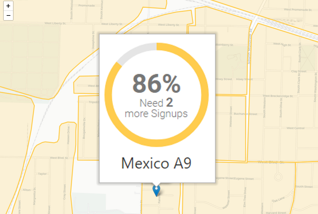Map of fiberhoods in Mexico, MO